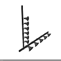 Black Metal Bracket With Triangular Hooks On Vertical And Horizontal Poles