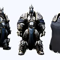 Game Movie Character With Detailed Metallic Armor Skull Decorations And Cloak