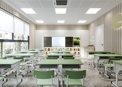 modern classroom 3d model