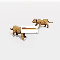 Adorable Lion Cubs Standing And Walking On White Background 3D Illustration