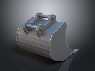 Construction Vehicle Excavator Bucket with Metal Bolts and Textured Surface 3d model
