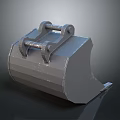 Construction Vehicle Excavator Bucket with Metal Bolts and Textured Surface