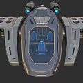 Futuristic Sci Fi Spacecraft Featuring Advanced Cockpit Blue Lights And Metallic Design