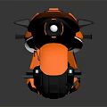 Orange Motorcycle Featuring Modern Futuristic Design Red Seat Green Accents And Streamlined Body