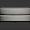 Modern Curved Cushions Stacked With Gray Fabric Red Stitching And Soft Texture For Home Decor