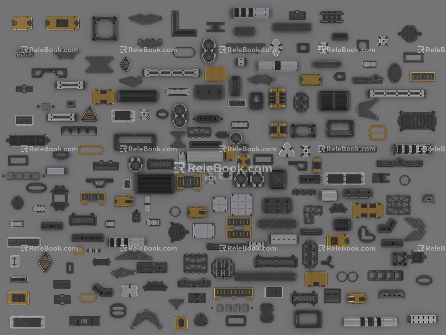 Hard surface machinery mechanical parts parts structural parts hinge 3d model