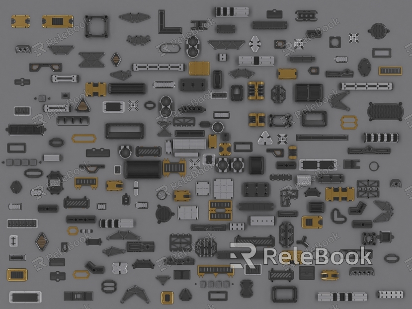 Hard surface machinery mechanical parts parts structural parts hinge model