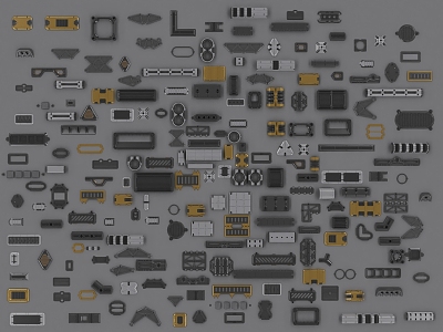 Hard surface machinery mechanical parts structural parts hinge model