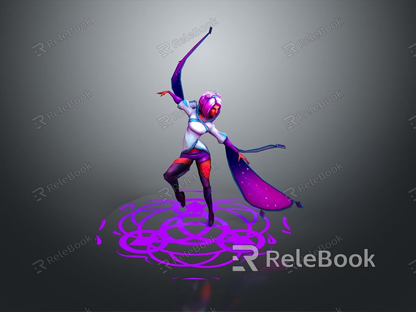 Female Elf Cartoon Witch Magic Witch Magic Girl Magician Elf Mage Warlock Wizard model