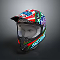 Stylish SUOMY Motorcycle Helmet With Colorful Patterns And Star Design