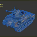 Detailed Military Tank With Camouflage Paint Turret Gun And Track System