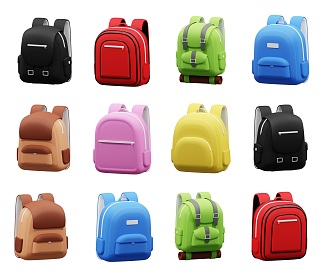 Modern Children Cartoon School Bag Backpack Children's School Bag Combination Cartoon Backpack School Bag Toy School Bag Backpack 3d model