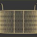 Golden Circular Metal Wire Storage Basket With Dual Handles For Home Organization