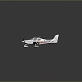 White Passenger Plane With Red Stripes Propeller And Cockpit Windows Design 3d model