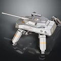 Mechanical Sci Fi Weapon with Four Legged Design and Metallic Cannon Structure 3d model
