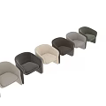 Modern Single Chair With Gray Fabric Upholstery And Dark Armrest Base