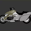Futuristic Gold And White Motorcycle With Sleek Body Black Seat And Engine Details