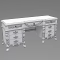 Antique Carved Dresser With Ivory And Brown Finish Curved Legs And Drawers