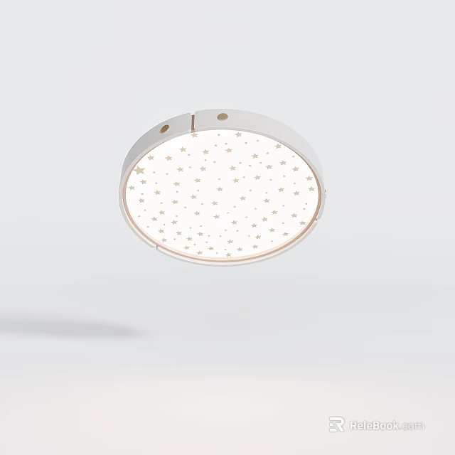 Modern Round White Ceiling Light with Star Pattern LED Lighting Fixture 3d model
