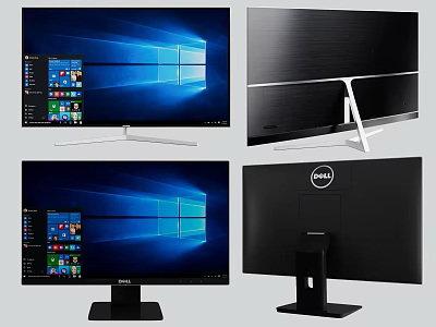 DELL Computer Monitors With Sleek Design Clear Display And Stable Stand Shown In Multiple Angles 3d model