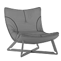 Modern Brown Leather Accent Chair With Stitched Details Sleek Metal Frame And Comfortable Design