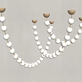 Modern Elegant Chandelier With White Spheres And Gold Bases Minimalist Hanging Design
