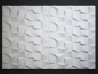 Modern White Background Wall With Abstract 3D Geometric Texture And Decorative Design 3d model