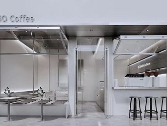 Modern coffee shop 3d model