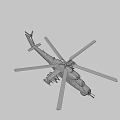 Military Attack Helicopter With Camouflage Paint Rotors And Weapons System