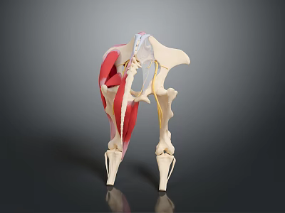 Detailed Human Anatomical Model Showing Skeleton Muscles Pelvic And Thigh Structures 3d model