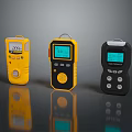Three Colorful Handheld Portable Computer Devices Featuring Display Screens And Control Buttons