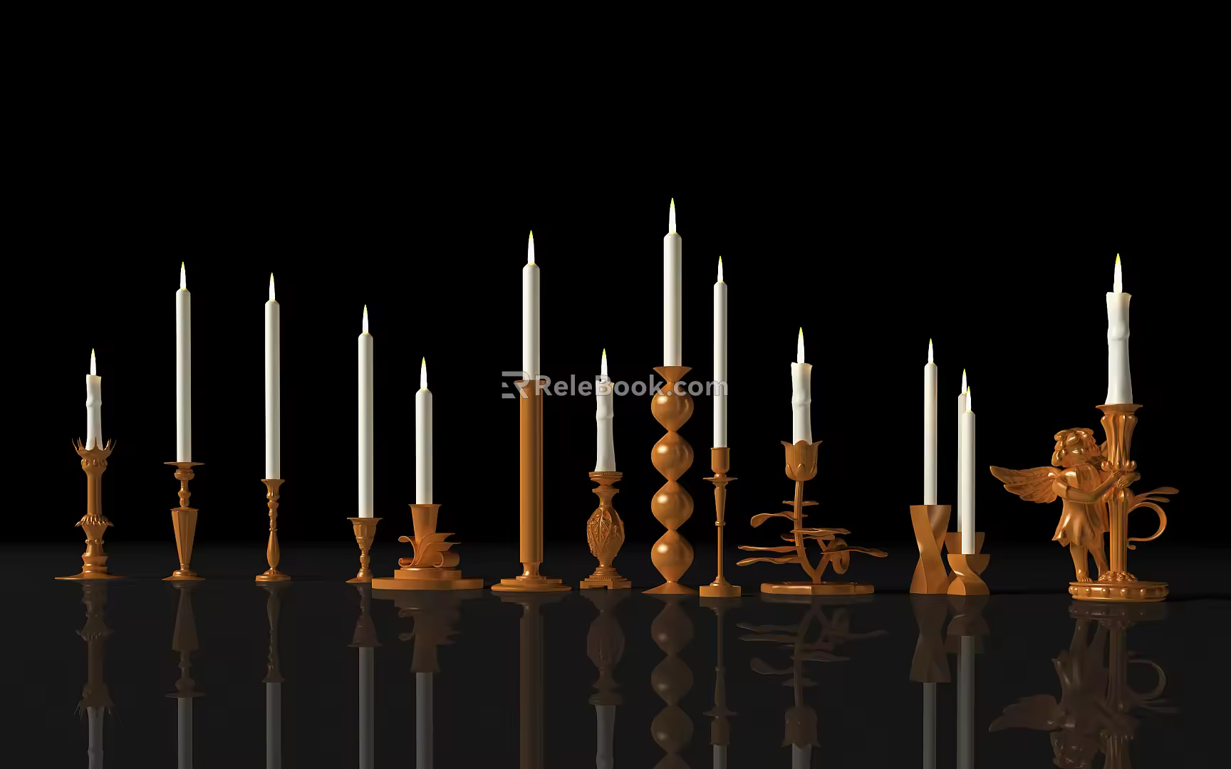 European-style candlestick 3d model