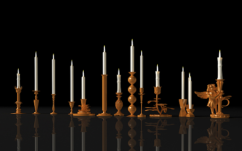 European-style candlestick 3d model