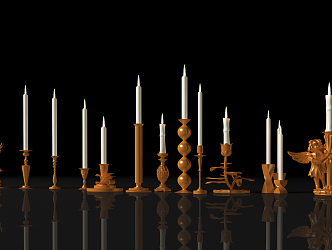 European-style candlestick 3d model