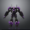 Purple And Black 3D Robot Model With Mechanical Armor And Joints