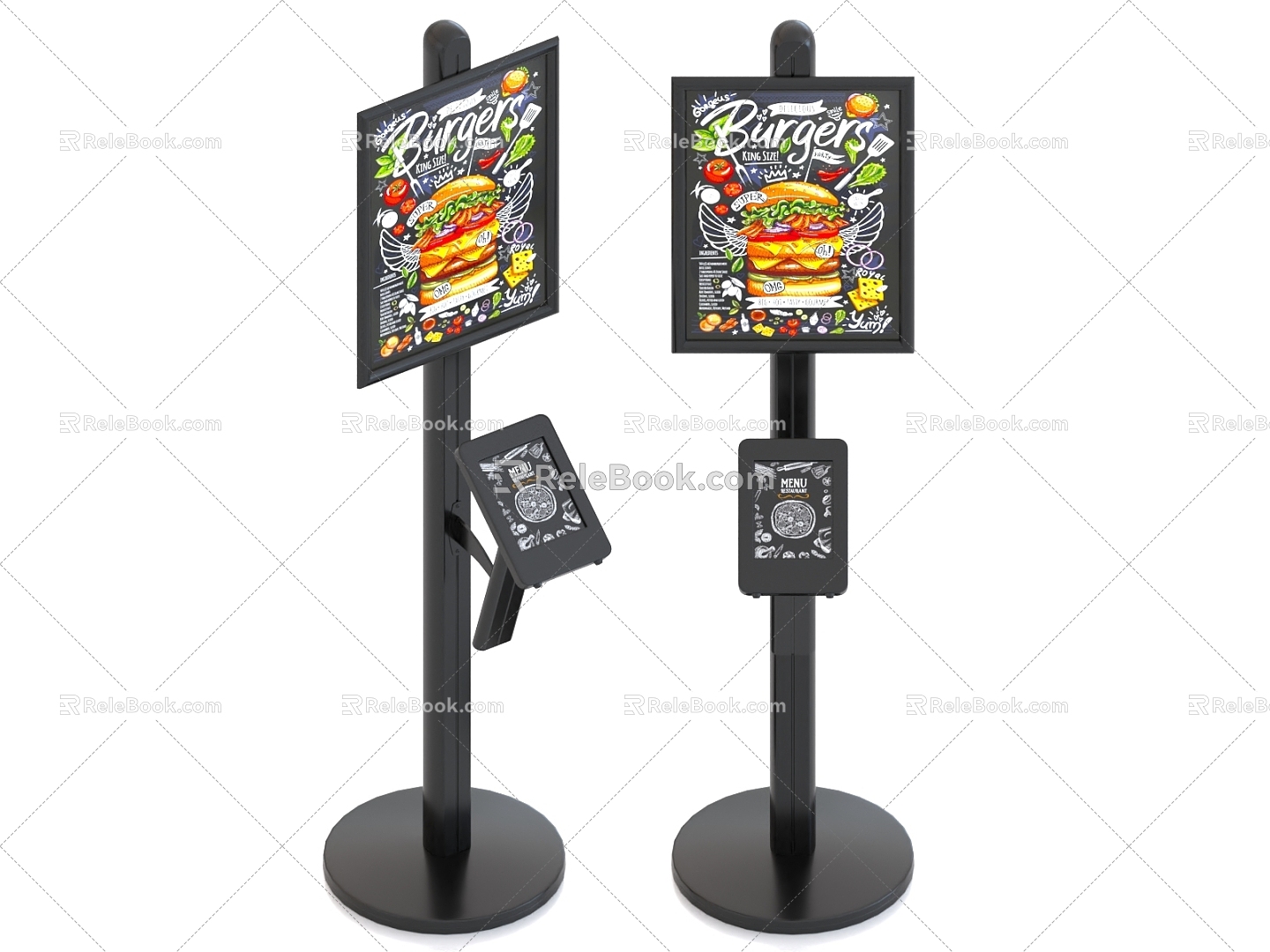 ordering machine menu bar menu board self-service terminal 3d model