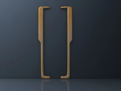 Pair of High Quality Golden Metal Hardware Tools With Long Durable Structure 3d model