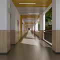 Modern Classroom School Classroom Corridor 3d model
