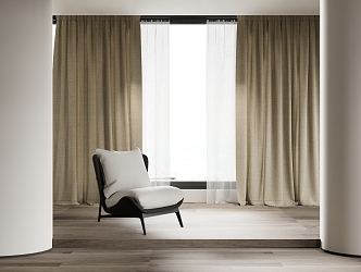 modern curtain fabric curtain gauze curtain fabric curtain 3d model