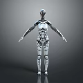 Futuristic Humanoid Robot Character With Silver White Mechanical Body And Detailed Structure 3d model