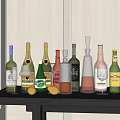 Modern Red Wine and Foreign Wine Combination Wine and Foreign Wine 3d model