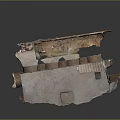 Detailed Ancient Architecture Model With Stone Arches Ruined Walls Stairs And Base Platform