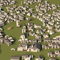Dense Residential Community With Various House Designs And Green Spaces