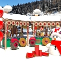 Chinese Winter Booth Northeast Nostalgia Element Activity Booth Decoration New Year Booth Winter Beauty Chen Booth 3d model