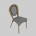 Stylish Single Chair Featuring Black White Chevron Pattern Light Wooden Frame And Upholstered Seat