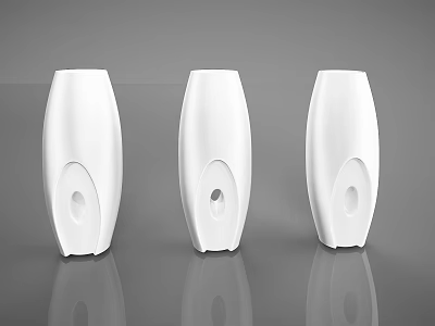 Minimalist White Decorative Ornament Set With Smooth Surface And Hollow Design 3d model