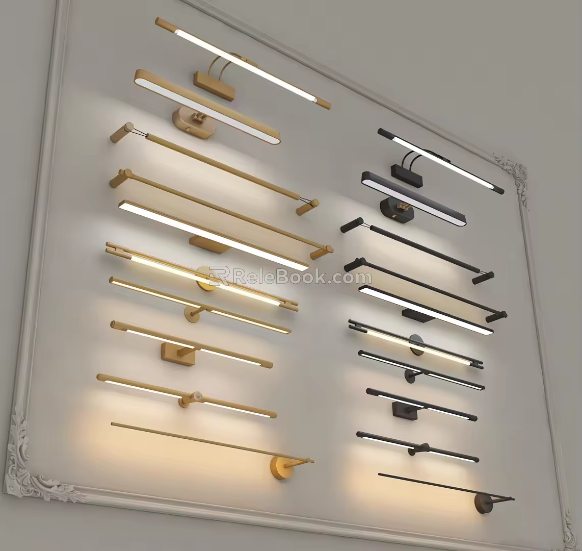 Wall lamp mirror headlight drawing lamp 3d model