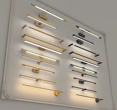 Modern Decorative Wall Lights With Various Designs And Multiple Styles Mounted On Wall 3d model