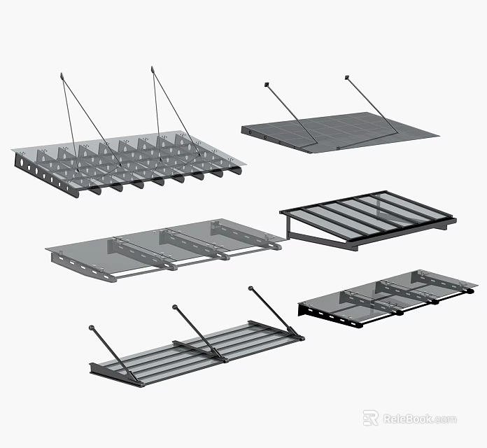 Public Facilities Heavy Duty Metal Support Structures And Steel Platform Components 3d model 