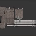 Space Launch Vehicle Model With Multiple White Cylindrical Boosters And Solar Panels